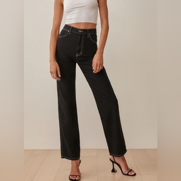 Reformation Denim - Reformation Size 25 • Cowboy Jeans High Rise Straight Leg Jeans Black
